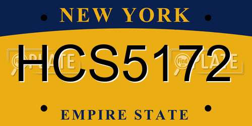 HCS5172 New York License Plate