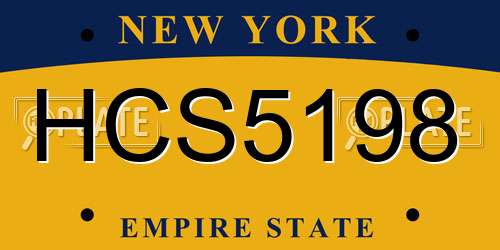 HCS5198 New York License Plate