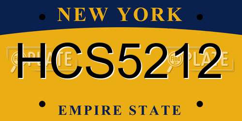 HCS5212 New York License Plate