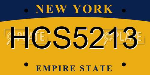 HCS5213 New York License Plate