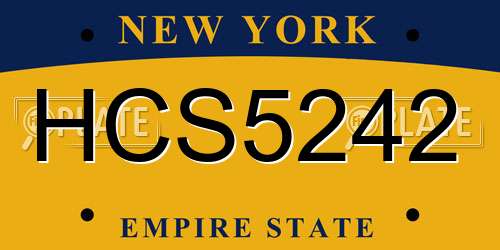 HCS5242 New York License Plate