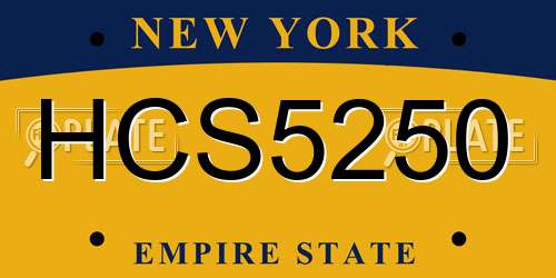 HCS5250 New York License Plate