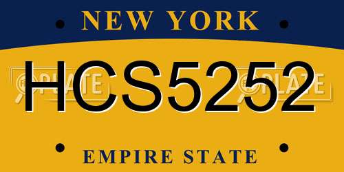 HCS5252 New York License Plate