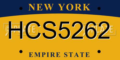 HCS5262 New York License Plate