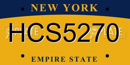 HCS5270 New York License Plate