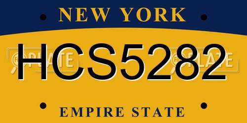 HCS5282 New York License Plate