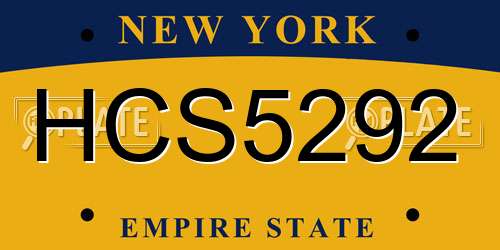 HCS5292 New York License Plate