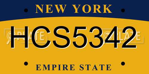 HCS5342 New York License Plate