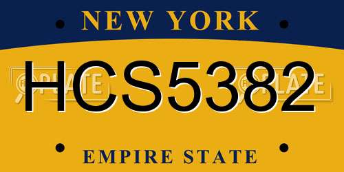 HCS5382 New York License Plate