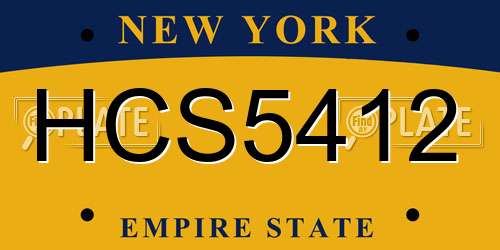 HCS5412 New York License Plate