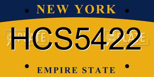 HCS5422 New York License Plate