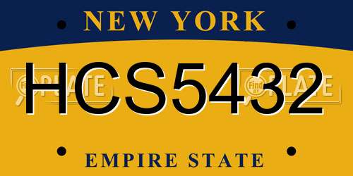 HCS5432 New York License Plate