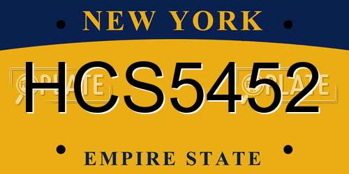 HCS5452 New York License Plate