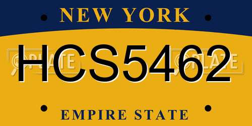 HCS5462 New York License Plate