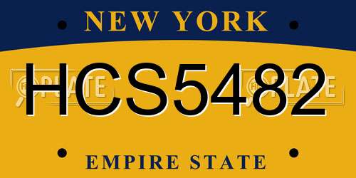HCS5482 New York License Plate