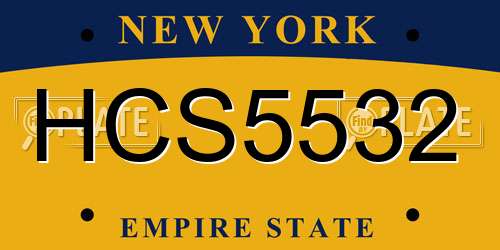 HCS5532 New York License Plate