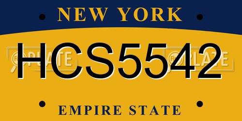 HCS5542 New York License Plate