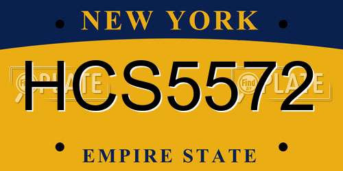 HCS5572 New York License Plate