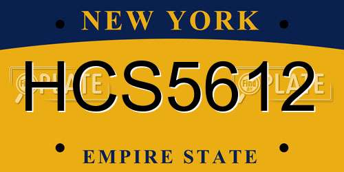 HCS5612 New York License Plate