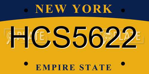 HCS5622 New York License Plate