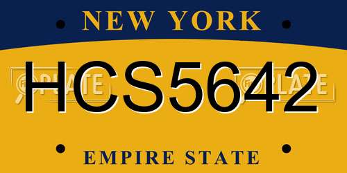 HCS5642 New York License Plate