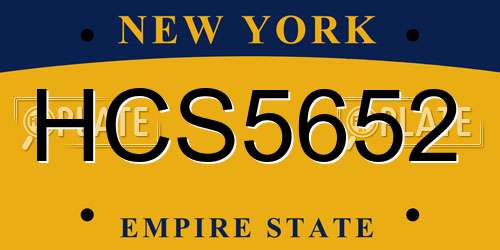 HCS5652 New York License Plate