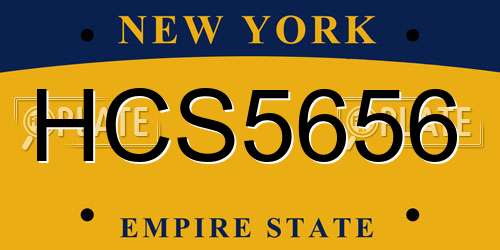 HCS5656 New York License Plate
