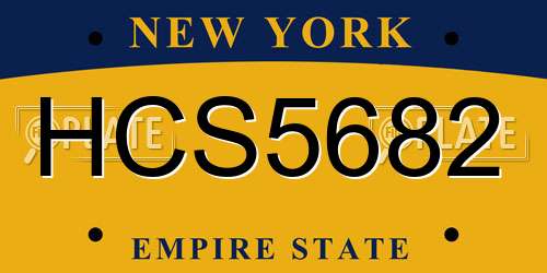 HCS5682 New York License Plate