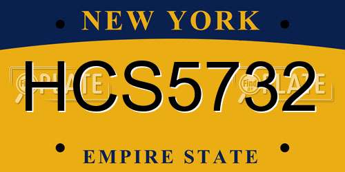 HCS5732 New York License Plate