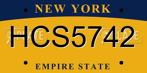 HCS5742 New York License Plate