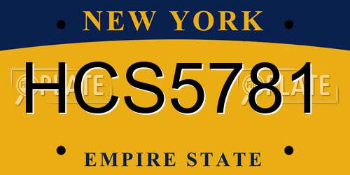 HCS5781 New York License Plate
