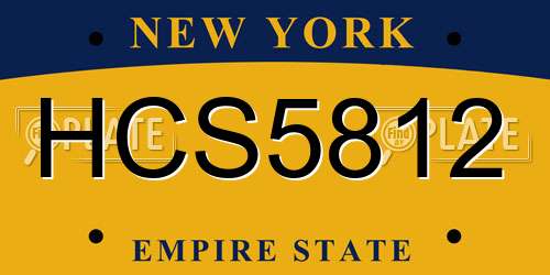 HCS5812 New York License Plate