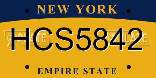 HCS5842 New York License Plate