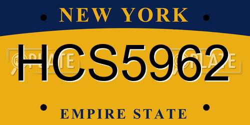 HCS5962 New York License Plate