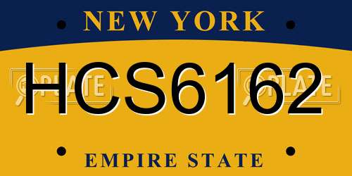 HCS6162 New York License Plate