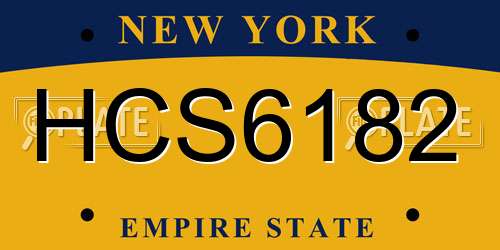 HCS6182 New York License Plate