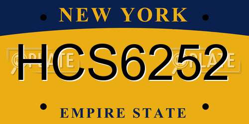HCS6252 New York License Plate
