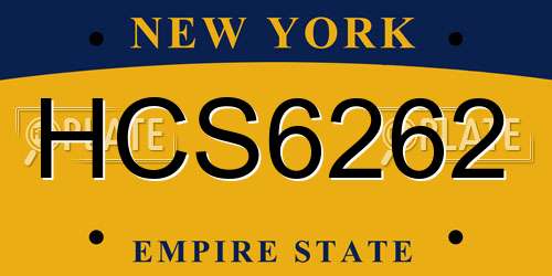 HCS6262 New York License Plate