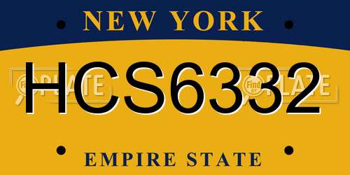 HCS6332 New York License Plate