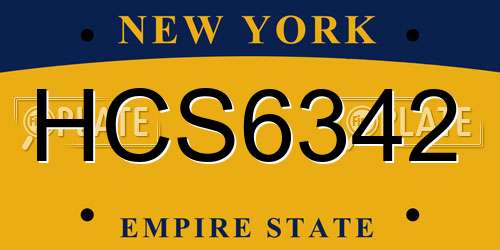 HCS6342 New York License Plate