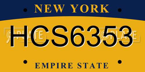 HCS6353 New York License Plate