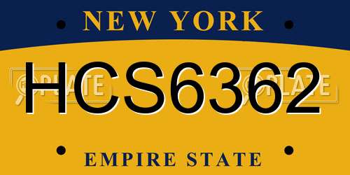 HCS6362 New York License Plate