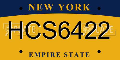 HCS6422 New York License Plate
