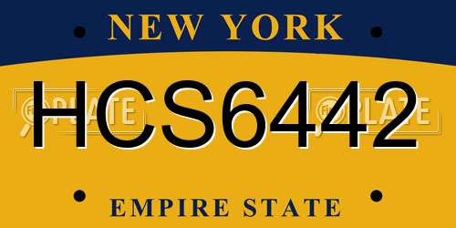 HCS6442 New York License Plate