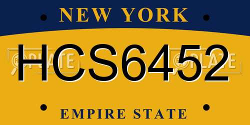 HCS6452 New York License Plate