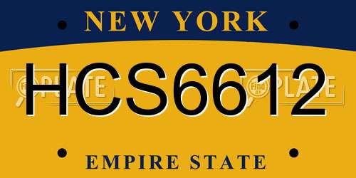 HCS6612 New York License Plate