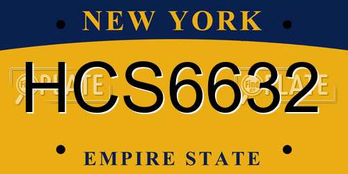 HCS6632 New York License Plate