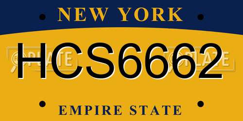 HCS6662 New York License Plate