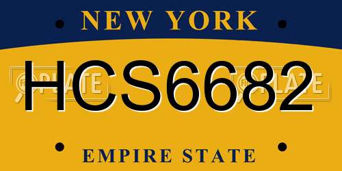 HCS6682 New York License Plate
