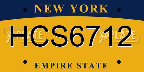 HCS6712 New York License Plate